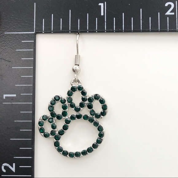 🌼 Paw Print Rhinestone Paw Print Earrings Earrings Earrings Earrings Earrings - Picture 2 of 2